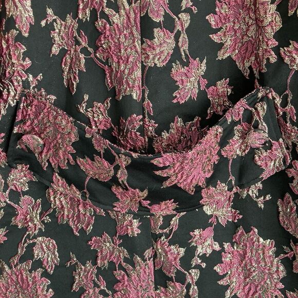 FOR LOVE & LEMONS Luella Jacket Womens Medium Floral Metallic Jacquard Layering - Picture 11 of 12